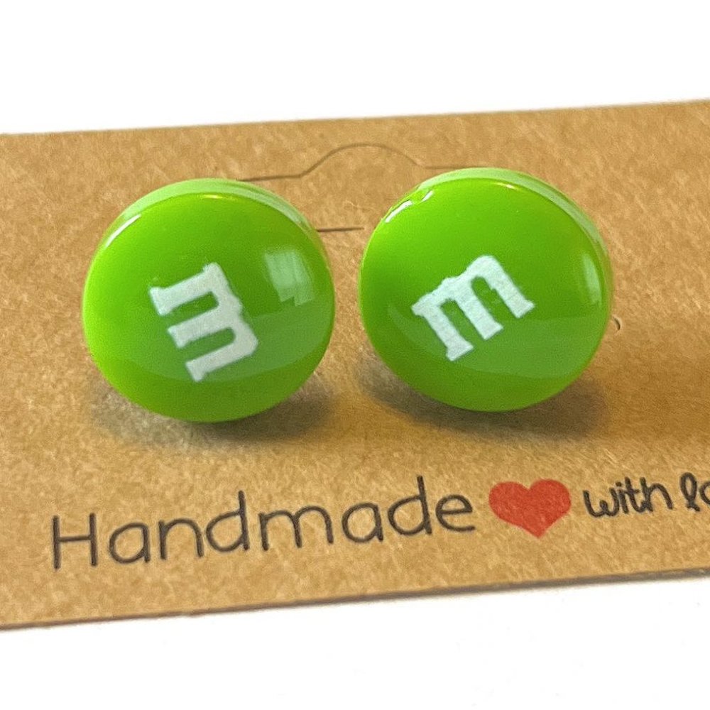 Green M&M Earrings